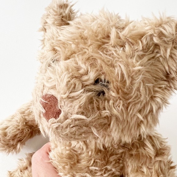 Vtg Build A Bear Teddy Bear 16" Plush Curly Fur Leather Paws Prairie Dress Apron - Picture 8 of 11